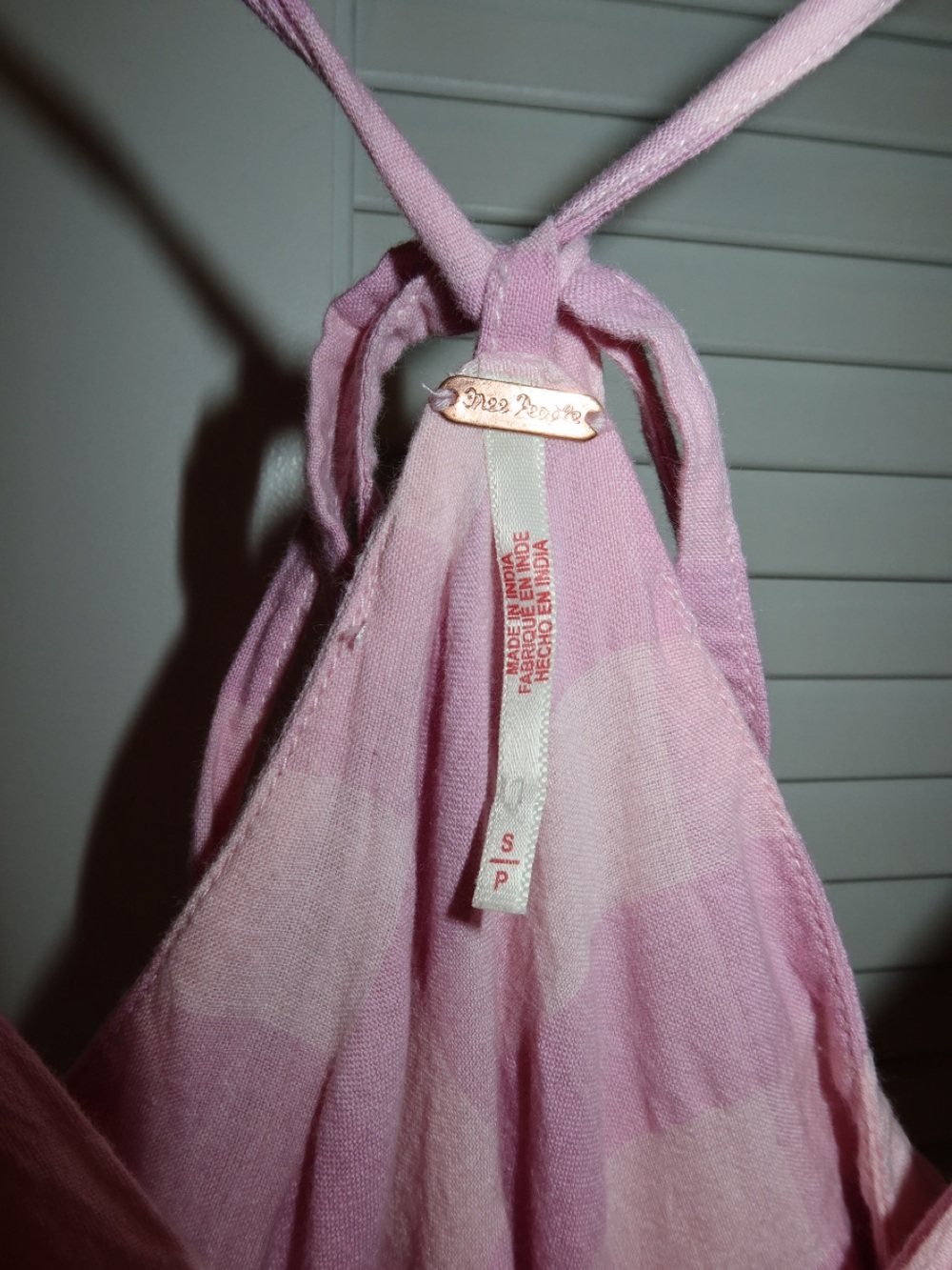 Free People Light Pink Gingham Tie-Back Maxi Dress - Picture 5 of 9